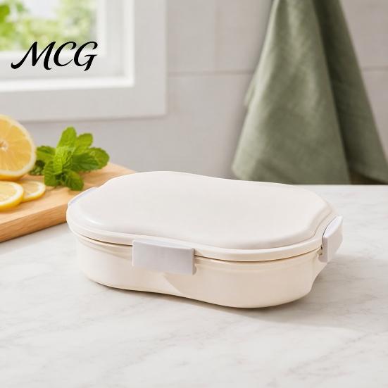 Portable Lunch Box Snack Container, with Separate Compartments Design, Food-Grade PP Box, Built-In Ice for Fruits And Supplements Layer Keeps