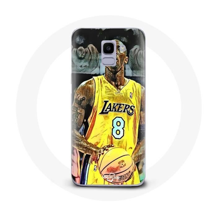 Coque pour Samsung Galaxy A8 2018 Kobe Bryant Dunk lakers 8 NBA Noir