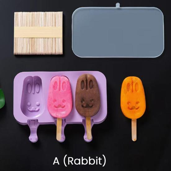 Детские мультяшные формы для мороженого, многоразовые палочки из пищевого силикона, антипригарный дизайн, легко извлекаемая форма для мороженого