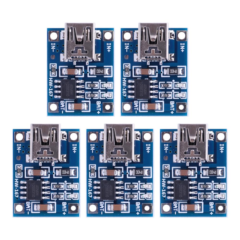 1-20PCS Mini USB 5V 1A 18650 TP4056 Lithium Battery Charger Module Charging Board With Protection Dual Functions 1A