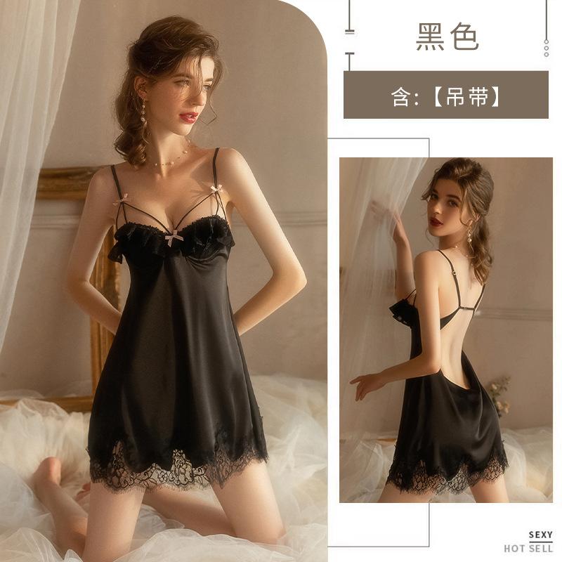 Летняя новая пижама женская тонкая кружевная кружевная аккуратная машина с нагрудной подкладкой Pure Desire ночная рубашка с подтяжками