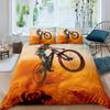Bicycle Rider Duvet Cover Toddler Size For Kids,Mountain Bike Bedding Set For Teens Adults,Watercolor Quilt Cover