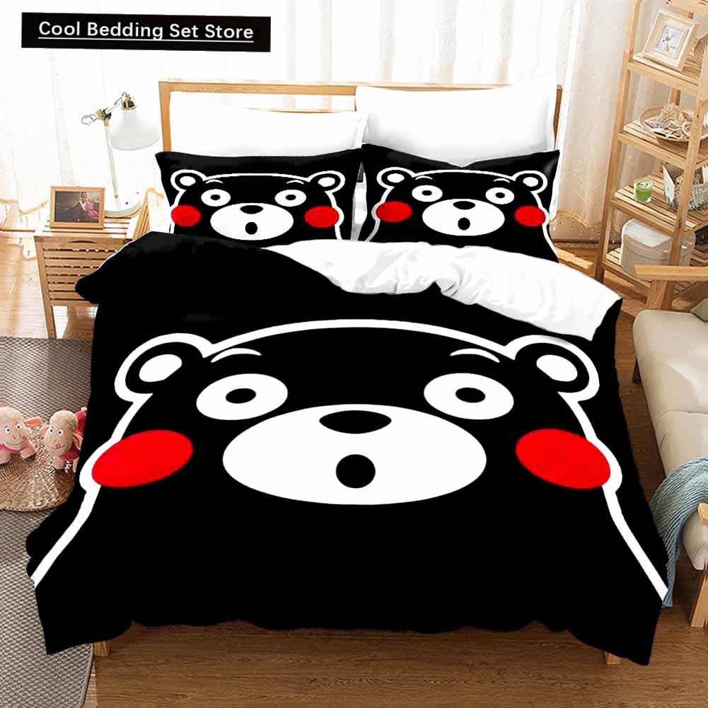 3D-принт Kawaii Cartoon Comics Kumamon Комплект постельного белья Double Twin King Пододеяльник Одеяло Наволочка Для мальчиков Девочек Взрослых Спальня