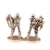Ретро Латунная Статуэтка Воина-Скелета Настольные Украшения Украшения для Дома и Комнаты Винтажные Поделки Фигурки Человека-Скелета Миниатюры