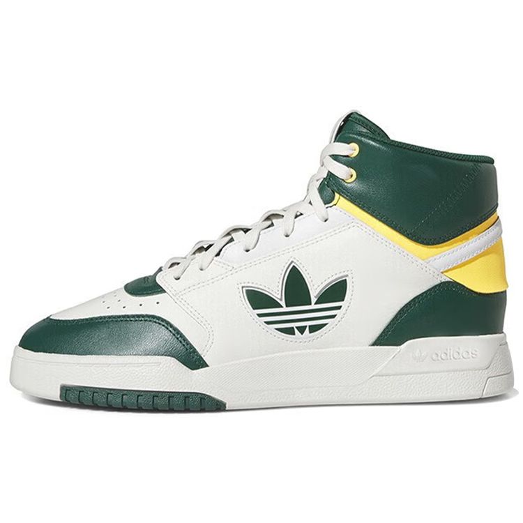 Adidas Оригинальные кроссовки Originals Drop Step, удобные, модные, легкие, прочные, нескользящие, высокие, для скейтбординга, унисекс, белые с зеленым, FZ5712