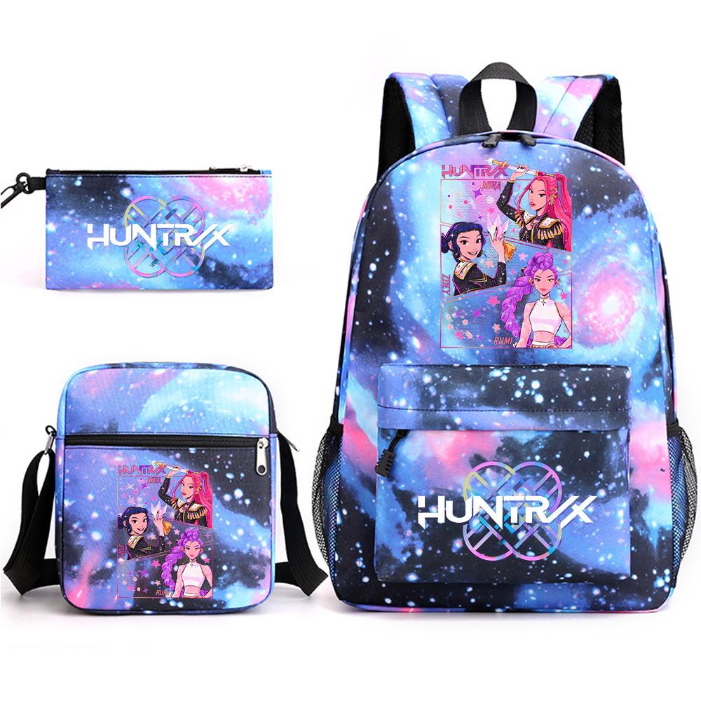 3Pcs/set Anime Cartoon Printed Large Capacity Bookbag Backpack with Shoulder Bag Pencil Case for Student Boy Girl Schoolbag