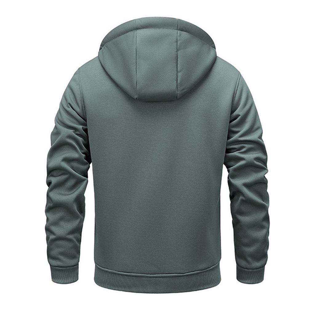 Lamb Fleece Men's Hoodie With Thickened Fleece Winter, Hooded Sportswear, Casual Cardigan, And Warm Jacket
