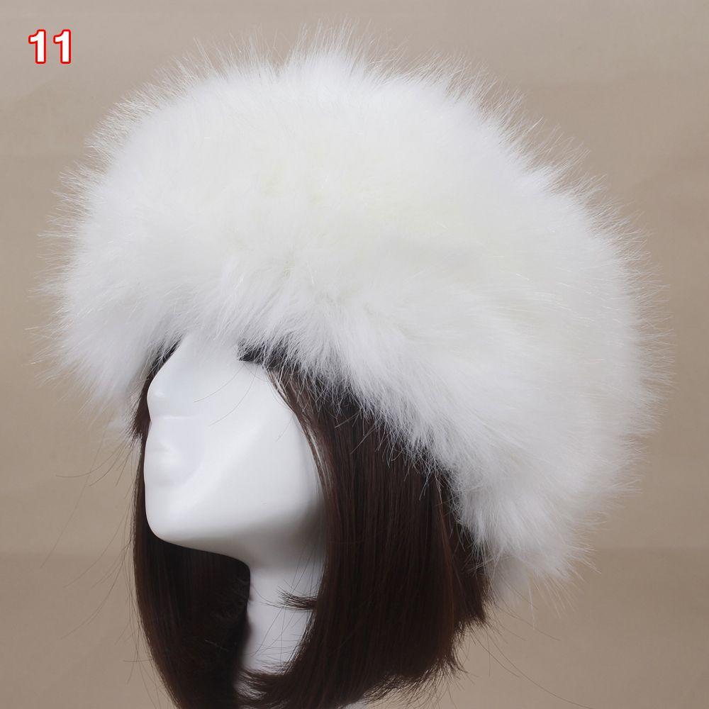 Outdoor Earwarmer Winter Thick Fluffy Faux Fur Women Russian Cap Headband Hat