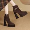 Мода Супер Высокие Каблуки Женские Ботильоны Острый Носок Роскошная Обувь Мода Зима Женские Туфли-Лодочки 2025 Платье Роскошные Ботильоны Женские Обувь