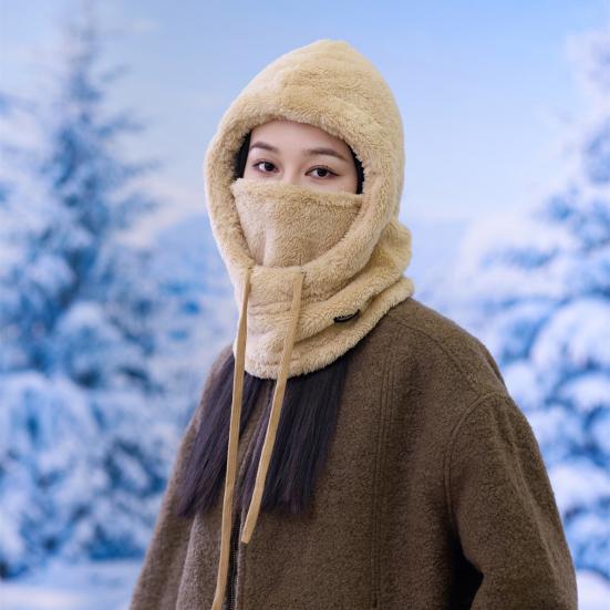 Женская зимняя шапка-балаклава с защитой лица, толстая, теплая, флисовая, ветрозащитная, для езды на велосипеде, регулируемая, полная