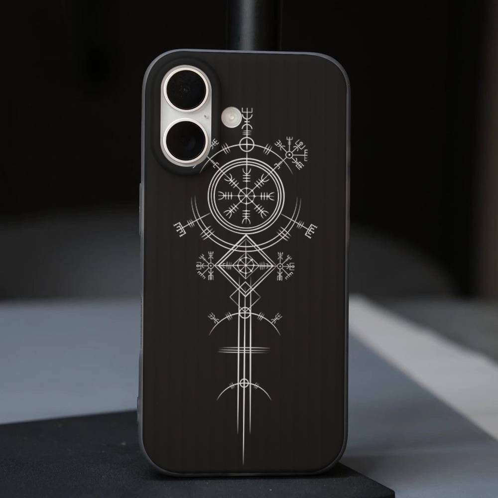 V-Викинг Логотип V-Вегвизир Роскошный Чехол Для Телефона Для IPhone 17 Air 16 15 14 13 12 11 Pro Max Pro Plus Волна Ударопрочный