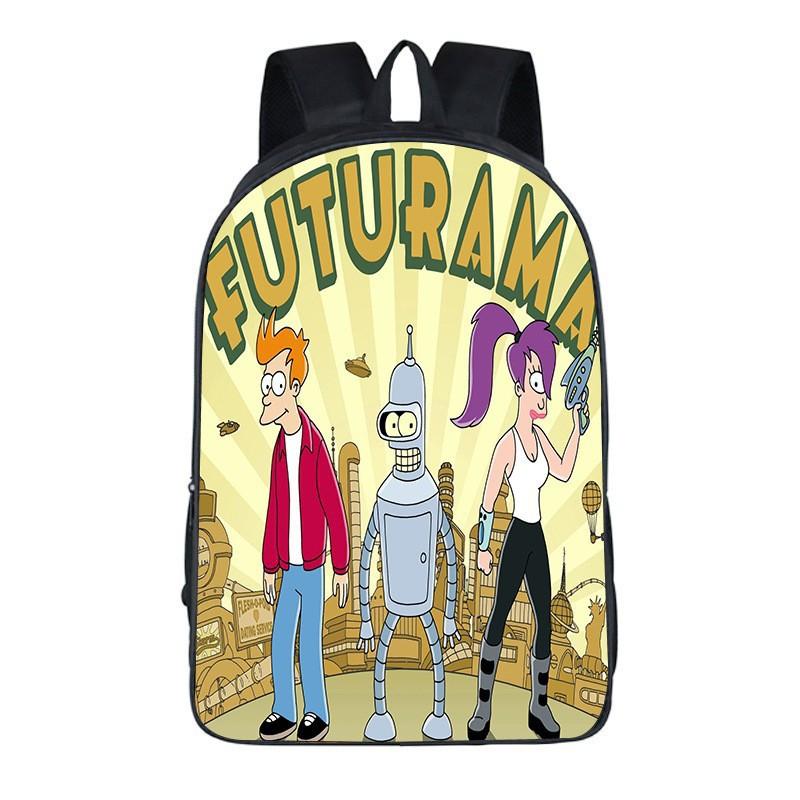 Школьный рюкзак Futurama Начальная и средняя школа Большая вместимость Многослойный Многофункциональный рюкзак Рюкзак для путешествий на открытом воздухе