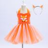 Милое платье для косплея в виде лисы на Хэллоуин для девочек, детское платье-пачка на день рождения, наряды для детей, карнавальный костюм, одежда для маленьких девочек