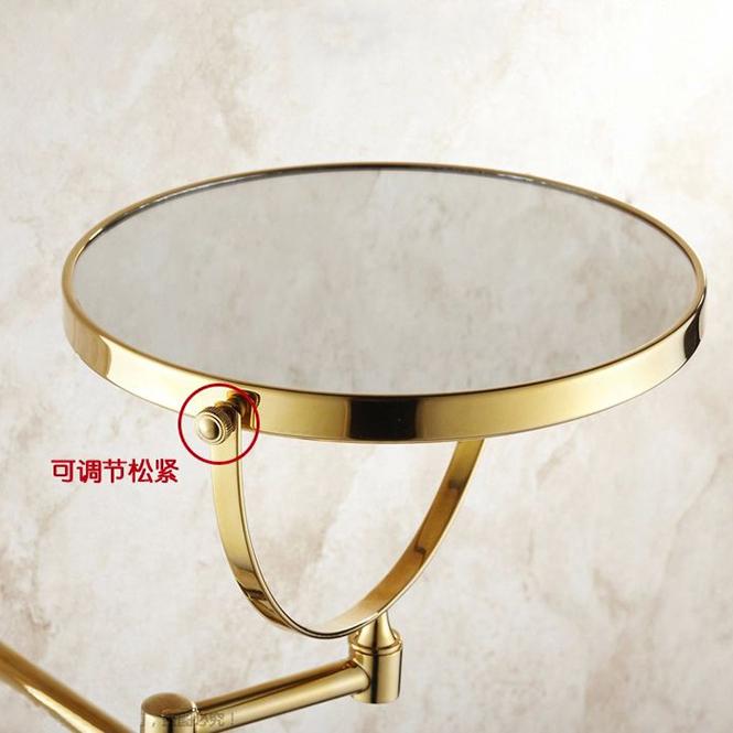 Bath Mirrors 8" Round Wall Dual Makeup Mirror 3 X Magnifying Morrir Cosmetic Mirror Bathroom Mirror Brass Golden Mirror 1308K