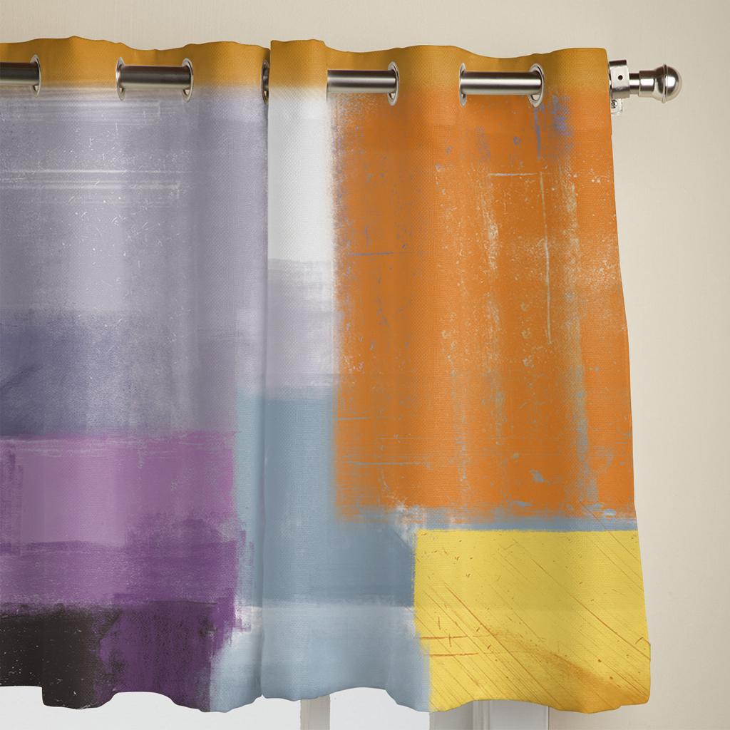 Спальня Кухня Шторы Абстрактная Картина Маслом Оранжевый Фиолетовый Оконные Шторы Шторы для Гостиной Декоративные Элементы