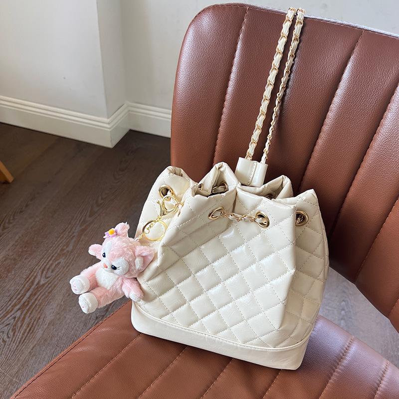 Новая повседневная сумка-ведро с завязками на цепочке и бриллиантами, легкая роскошная сумка-рюкзак в стиле Xiaoxiang, сумка на плечо