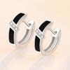 Fashion 100% 925 Sterling Silver Stud Earrings Round Design Black Earring for Women Jewelry New