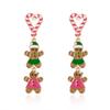 Christmas Theme Alloy Earrings With Suede Tassels Details For Seasonal Wear