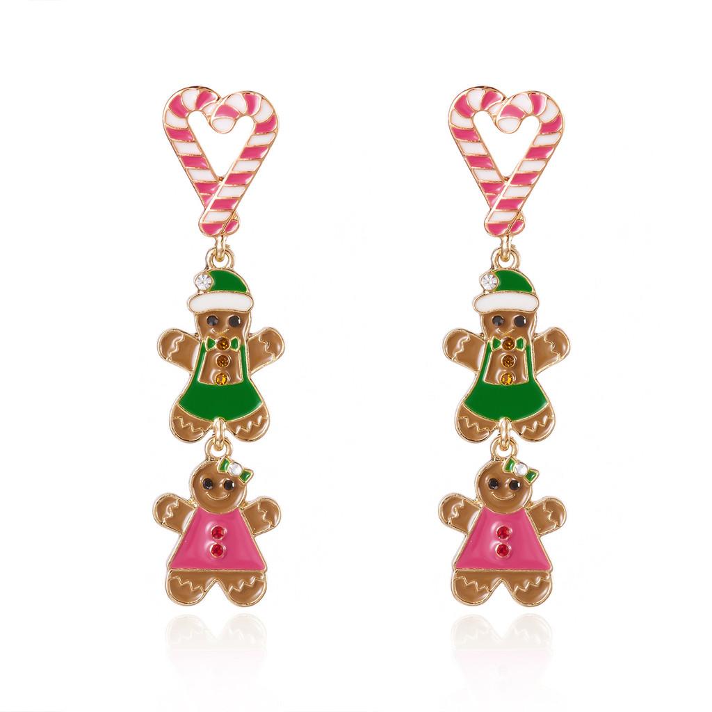 Christmas Theme Alloy Earrings With Suede Tassels Details For Seasonal Wear
