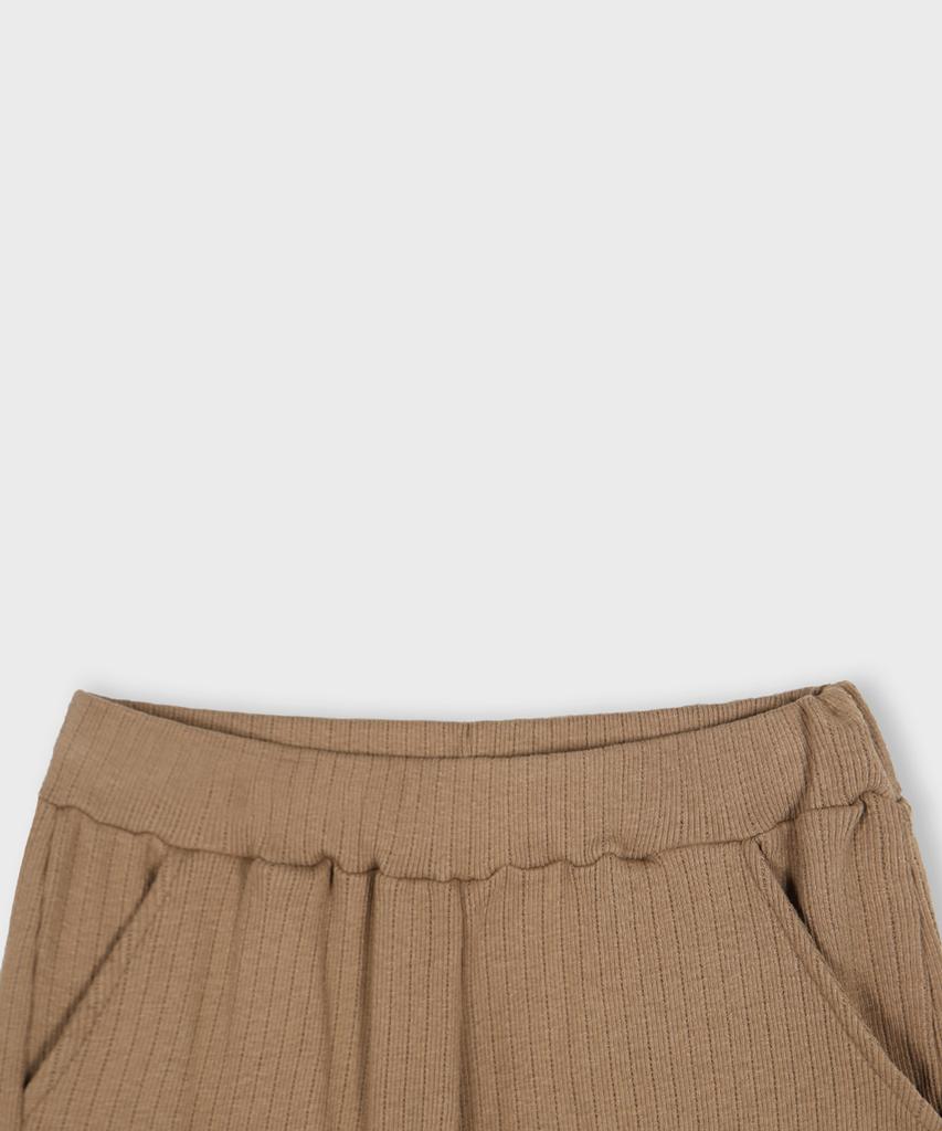 CHICKS Ribbed Micro Shorts Brown