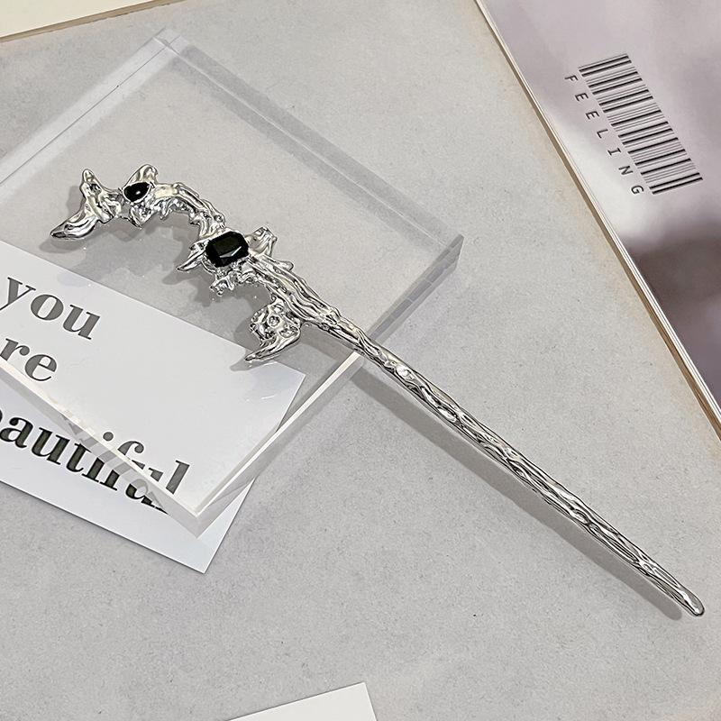 Национальный стиль Новая китайская заколка для волос Жидкий металл Бабочка Заколка Полумесяц Набор Бриллианты Винтаж Бамбуковые сочленения Кисточка Заколка для волос Прическа Заколка