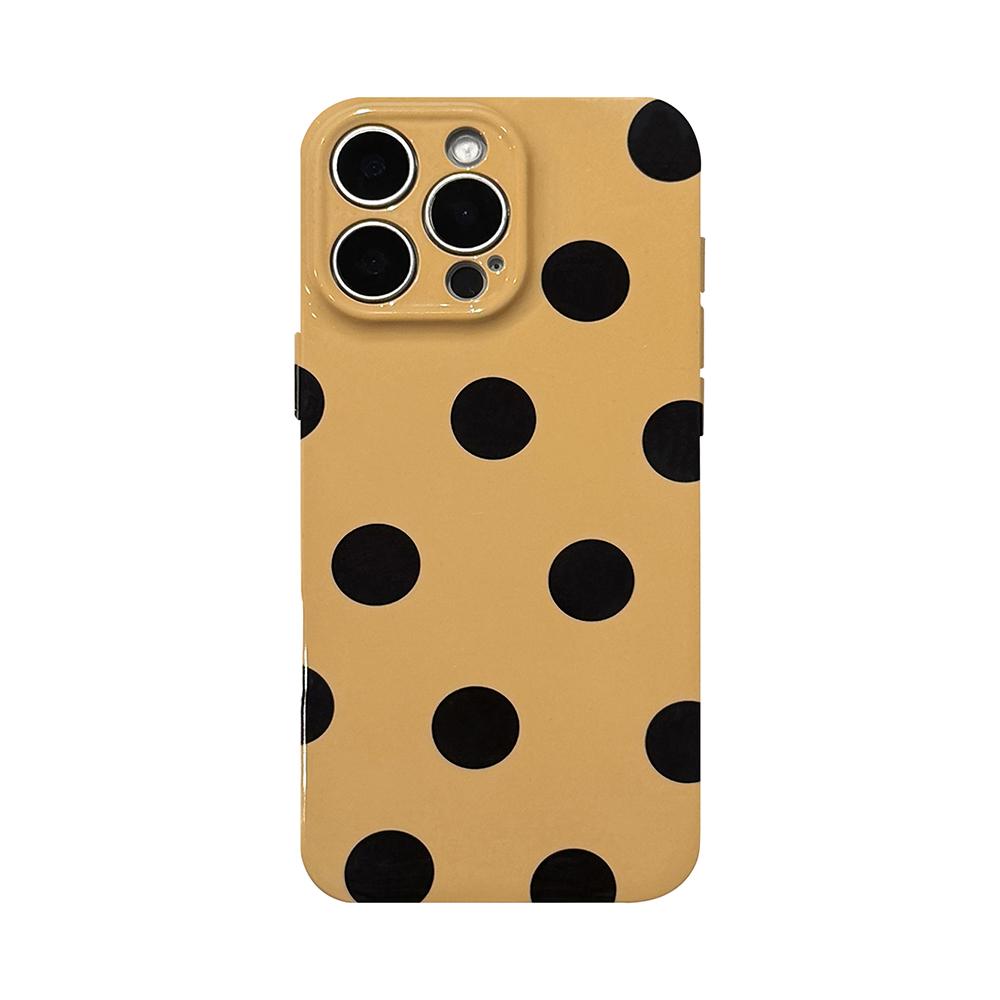 Корейский INS Белый Черный Горошек Чехол для Телефона для iPhone 17 16 15 Pro 14 13 Pro Max Модный Ударопрочный Милый Простой Мягкий Чехол-Крышка