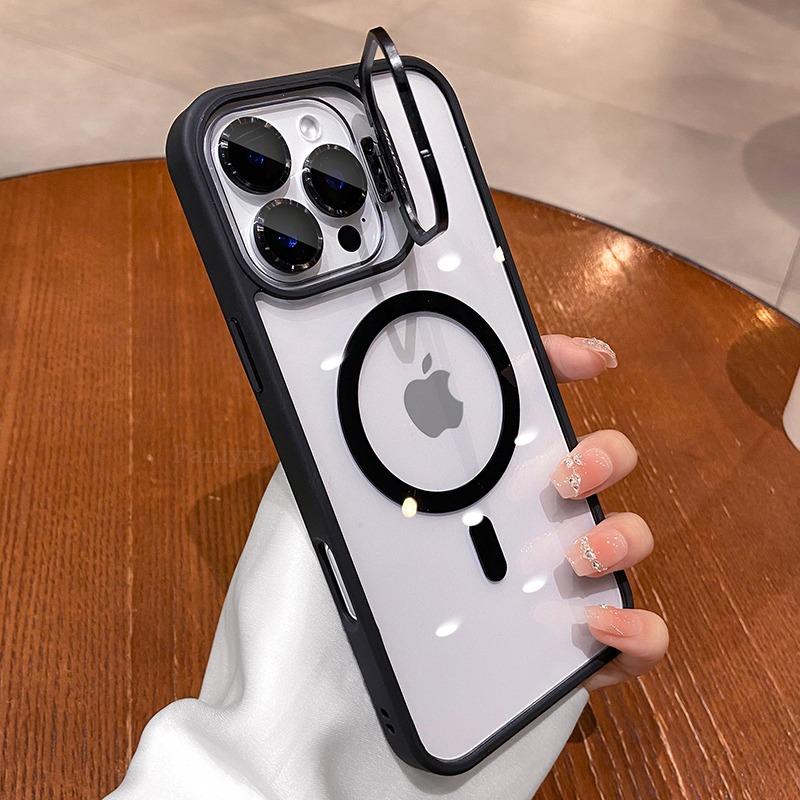 Чехол-подставка с беспроводной зарядкой для iPhone 17 Pro Max 16 15 14 13 12 11 Pro Max Plus Защитная крышка для объектива Air funda