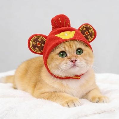 Шляпа Костюм Китайский Шляпа Цай Шэнь Китайский Новый Год для Кошек и Маленьких Собак Щенячий Костюм Аксессуар