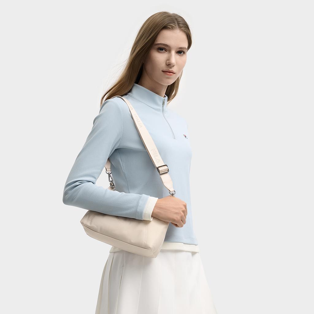 Fila Наследие Простой Повседневный Приятный к коже Мягкий Эластичный Трикотаж с длинным рукавом Женские топы F11W548204FLB