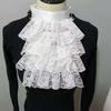 Halloween Party Ruffles Lace Fake Collar for Womens Elegant Layered Clown Cosplay Customes Detachable Collar Neck Collar