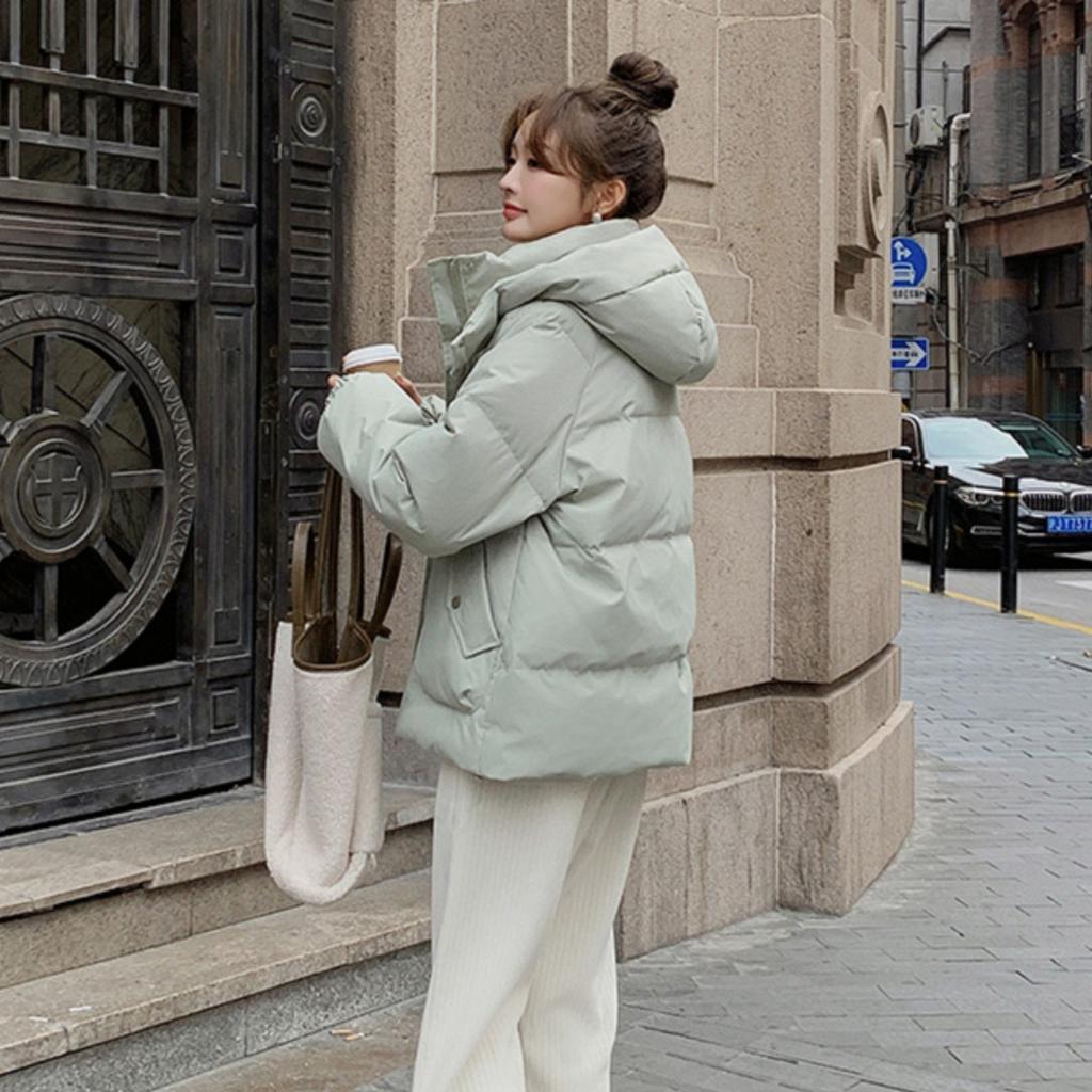 Green 90 white duck down jacket women's winter 2024 new small short hooded thickened fried street