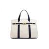 Canvas Platinum Colorblock Tote - Large Capacity, Versatile, and High-End Handbag for Commuting.