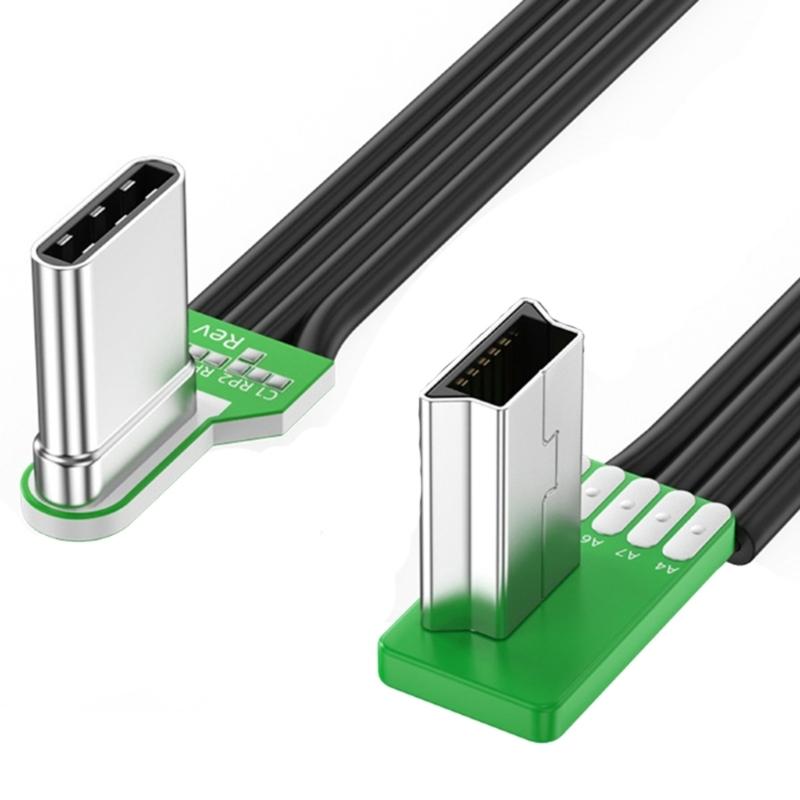 Угловой кабель Type C влево к USB для автомобильных видеорегистраторов, камер. Прочный силиконовый кабель-переходник Type C на USB.