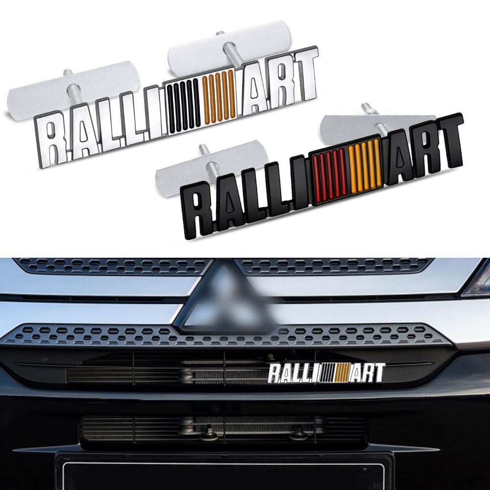 3D Metal Car Styling RalliArt Front Grille Emblem Sticker Car Trunk Badge For Mitsubishi Ralliart ASX Lancer EVO Pajero Fastener
