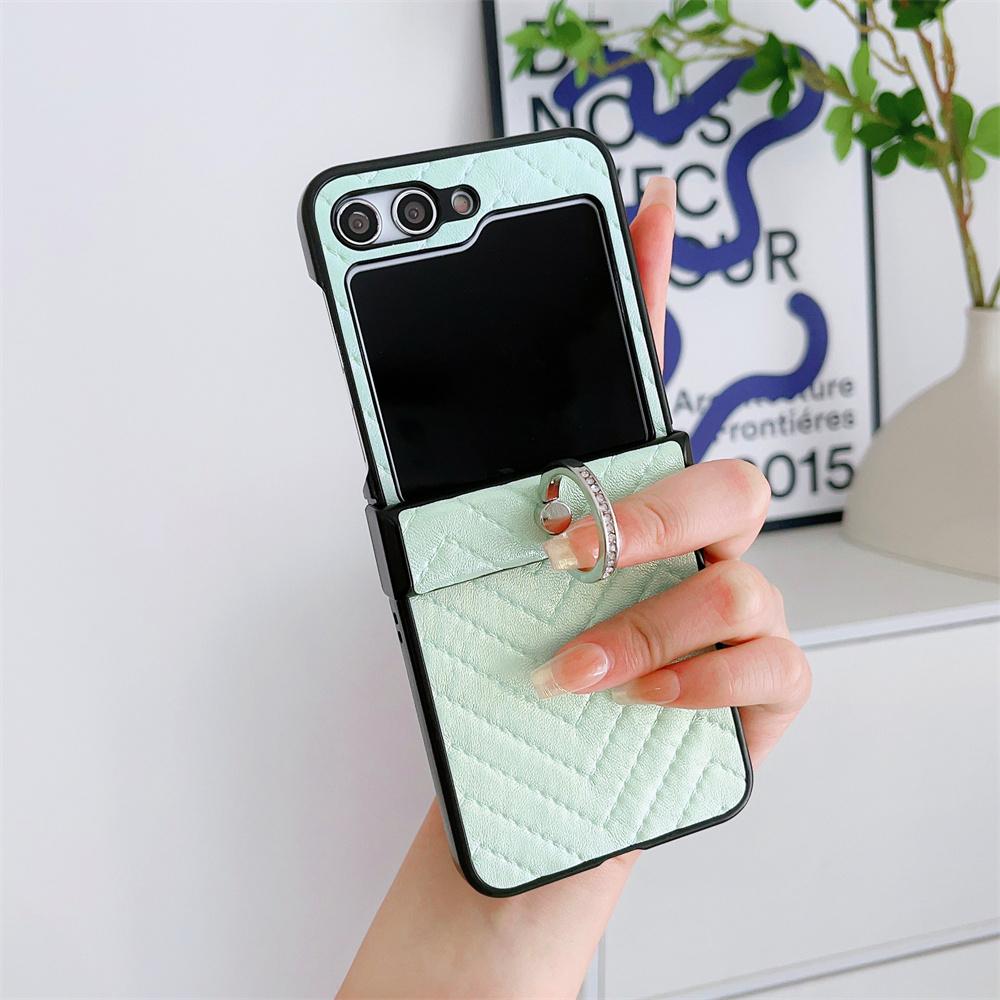 Gradient Leather Colorful Case for Samsung Galaxy Z Flip 4 3 flip G Ring Holder Bracket Shockproof Cover for Samsung ZFlip4