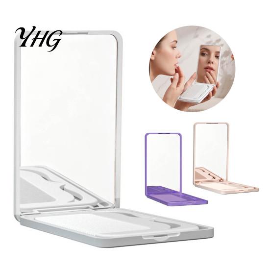 Foldable Mirror with Detachable Comb Portable Folding Makeup Comb, Compact Travel Cosmetic Mirror, Pocket Size & Hair Detangling for Women Girls