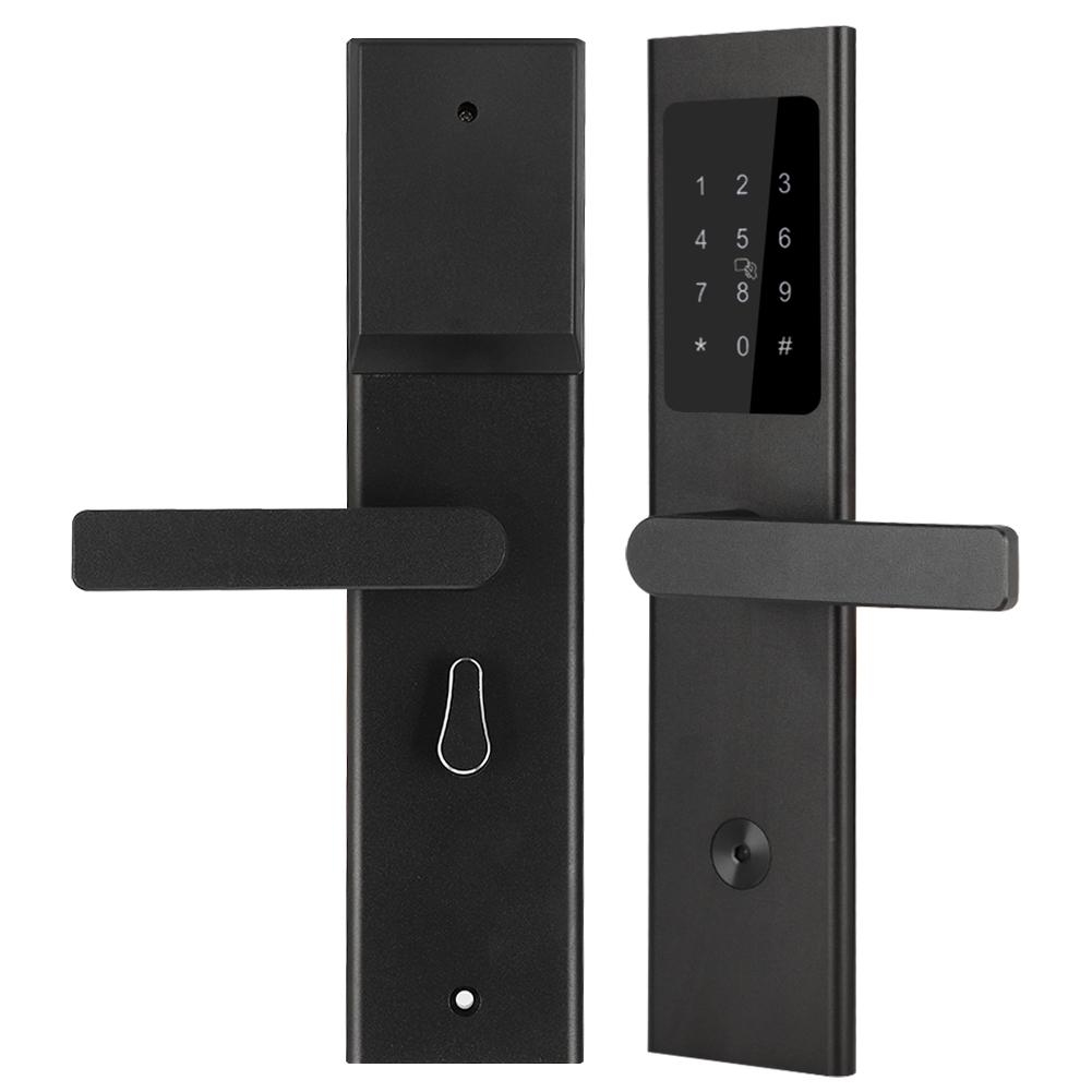 Ультратонкий Bluetooth APP карта пароль ключ деревянный дверной замок для дома отель квартира черный