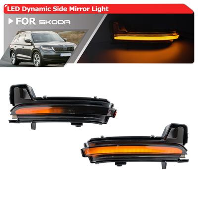 2 шт. дымчатые последовательные светодиодные динамические янтарные указатели поворота бокового зеркала для Skoda Karoq 2017-2020 Kodiaq 2016-