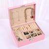 Double-Layer Leather Jewelry Box with Lock for Earrings and Handcrafted Accessories