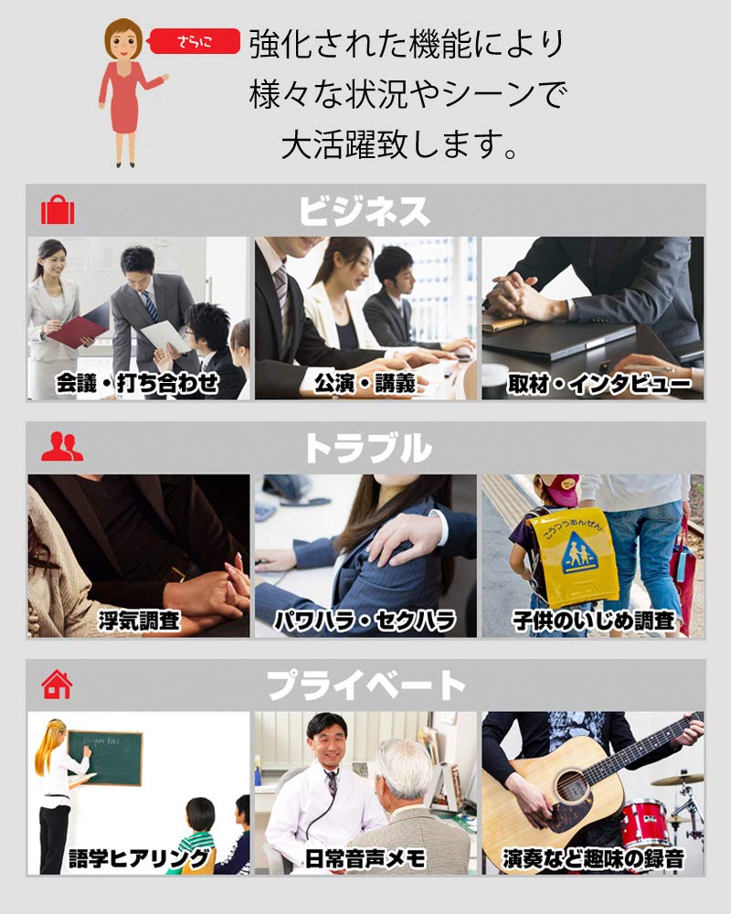 Beset Voice Recorder USB Type Equipped with Voice Detection Function Large Capacity 16GB PCM Recording Support Date and Time Recording VR-U30N-16GB