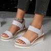 Fashion Women Wedges Platform Sandals Woman Summer 2024 Elegant Beach Elastic Band Lightweight Comfortable Designer Shoes Plus Size 43