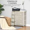 7-Drawer Fabric Chest of Drawers Multifunctional Storage Cabinet for Bedroom Living Room Hallway 63.5x30x71 cm Grey