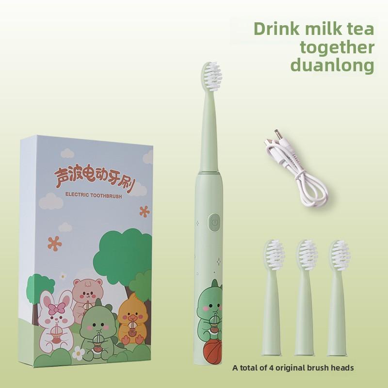 Children's Electric Toothbrush DuPont Antibacterial Soft Bristle Brush Head USB Charging Safe and Waterproof for Children