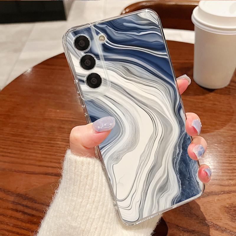Красочный Мраморный Чехол Для Samsung Galaxy A57 A37 A27 A17 A56 A36 A26 A16 A55 A54 5G S21 FE S22 S23 S24 S25 Plus S26 Ultra Прозрачный Мягкий Чехол