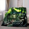 1Pc Soccer Dream Green Flannel Blanket, Soft And Comfortable, Casual Warm, Camping Travel, Christmas, Halloween Xmas Gift S1893
