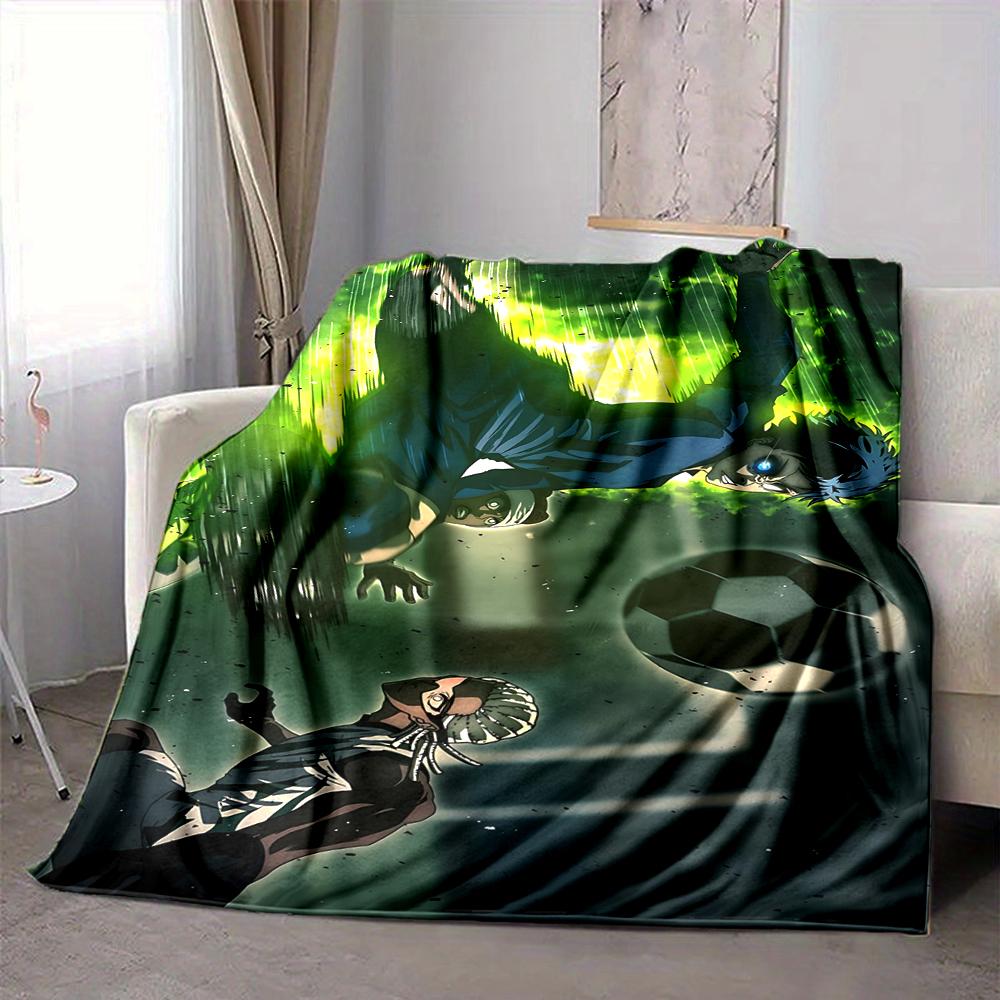 1Pc Soccer Dream Green Flannel Blanket, Soft And Comfortable, Casual Warm, Camping Travel, Christmas, Halloween Xmas Gift S1893