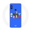 Case for Xiaomi Redmi Note 5 AI Dual Camera BTS BT21 Tata Chimmy Cooky Rj Koya Shooky And Mang Play Music Blue Background