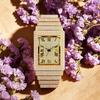 Женские квадратные часы с бриллиантами Bling Iced Out Кварцевые наручные часы с римскими цифрами Водонепроницаемые Модные часы для мужчин