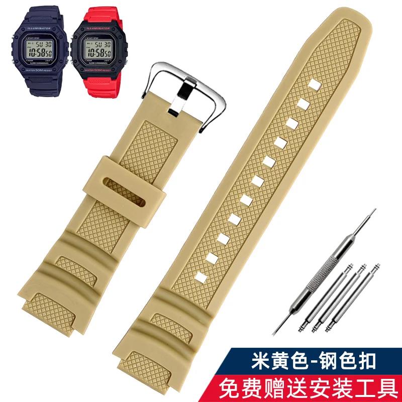 Аксессуары для ремешка часов подходят для Casio Watch W-218h / F-108 AE1200 / 1000 / 1300 смола силикон ремешок для часов 18 мм
