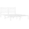 Metal Bed Frame with Headboard White 150 x 200 cm